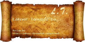 Lakner Tonuzóba névjegykártya